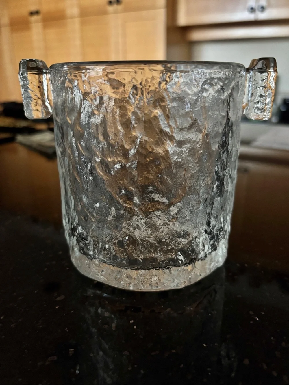 Vintage Mid-Century Modern Glass Scandinavian Sculpture Ice Bucket -Gorgeous!